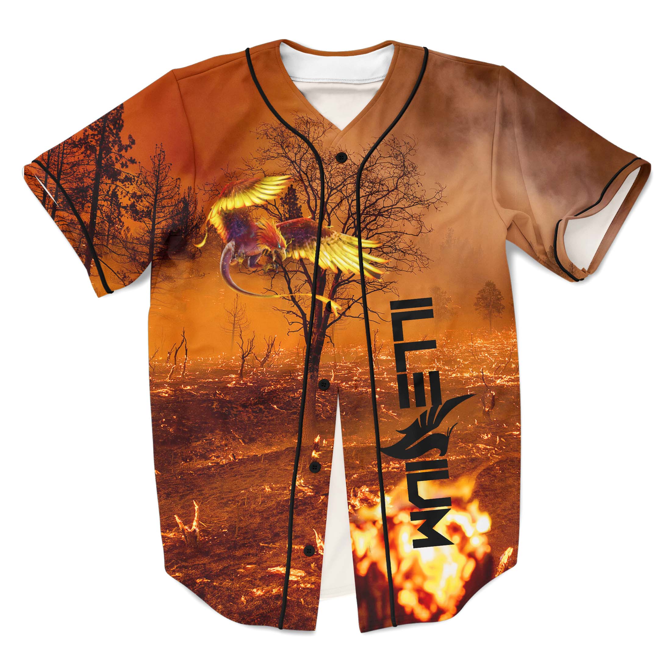 LV x Riddim baseball jersey - Rave bonfire